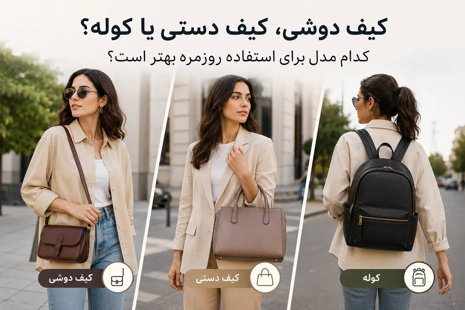 کیف دوشی، کیف دستی یا کوله؟ کدام مدل برای استفاده روزمره بهتر است؟